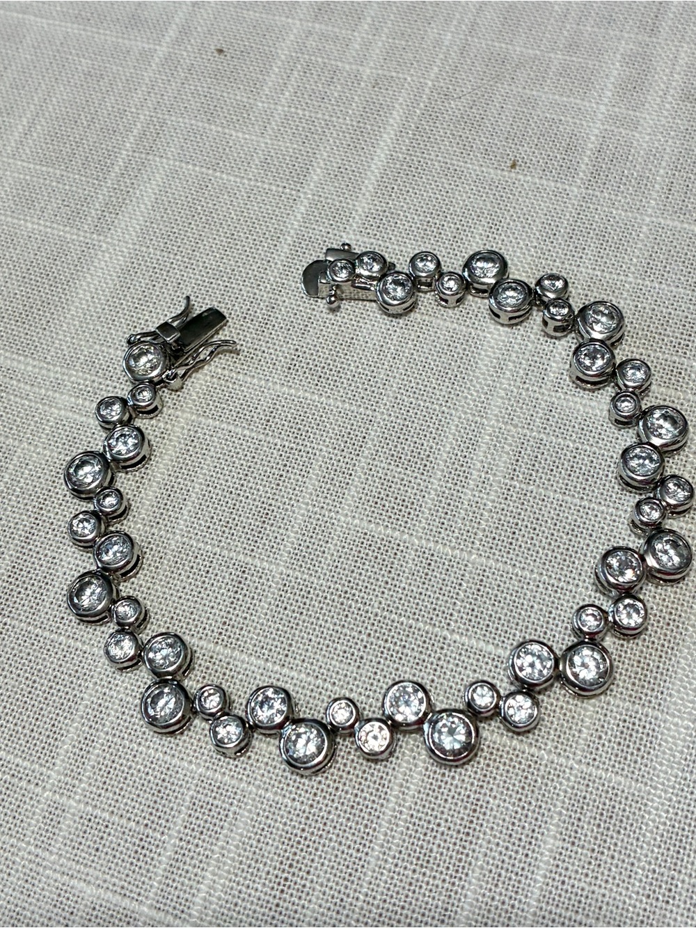 Sterling Silver Bubbles Crystal Bracelet - Elegant